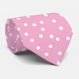 Elegant Pink White Polka Dots Groom Gift   Krawatte