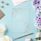 Elegant Pink Wild Floral Wedding Acryleinladungen (In Situ (Hochzeit))