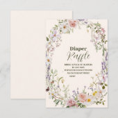 Elegant Pink Wildblume Boho Diapper Raffle Begleitkarte (Vorne/Hinten)
