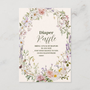 Elegant Pink Wildblume Boho Diapper Raffle Begleitkarte