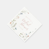 Elegant Pink Wildflower Rustic Boho Bridal Shower  Serviette (Ecke)