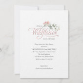 Elegant pink wildflower simple Baby Girl Shower Einladung (Vorderseite)