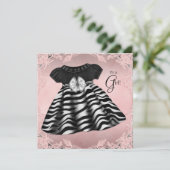 Elegant Pink Zebra Baby Shower Einladung (Stehend Vorderseite)