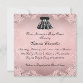 Elegant Pink Zebra Baby Shower Einladung (Rückseite)