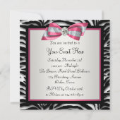 Elegant Pink Zebra Party Einladungen (Rückseite)