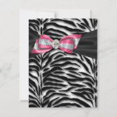 Elegant Pink Zebra Party Einladungen (Vorderseite)