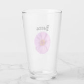 Elegant Pink Zinnia Flower Personalized Glas (Rückseite)