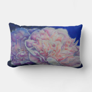Elegant pinkfarbene blaupastellfarbene Aquarellblu Lendenkissen