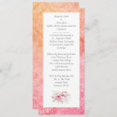 ELEGANT Pinkfarbener Blumenstrauß Einladung (Vorne/Hinten)