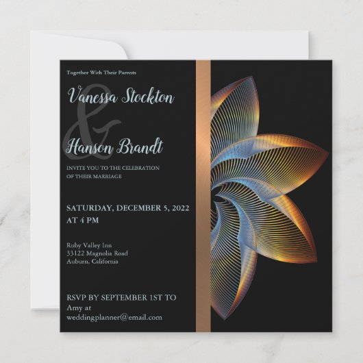 Elegant Pinwheel Wedding Einladung (Vorderseite)