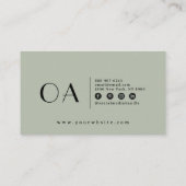 Elegant Pistachio Green Neutral Boho Chic Moderne Visitenkarte (Rückseite)