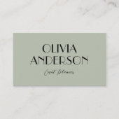 Elegant Pistachio Green Neutral Boho Chic Moderne Visitenkarte (Vorderseite)