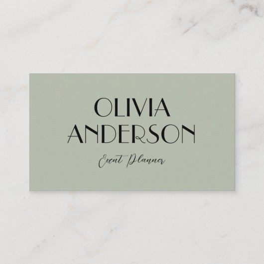 Elegant Pistachio Green Neutral Boho Chic Moderne Visitenkarte (Vorderseite)