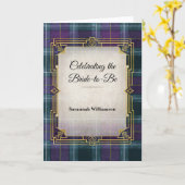 Elegant Plaid Art Deco Bridal Shower Karte (Gelbe Blume)