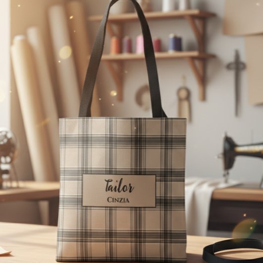 Elegant Plaid Bag – Handmade Craftsmanship Tasche