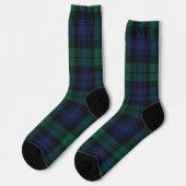Elegant Plaid Classic Rustic Green Tartan Socken (Linkes Detail)