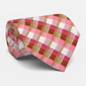 Elegant Plaid Gold Red Lux Aesthetics Necktie Krawatte (Gerollt)