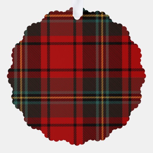 Elegant Plaid Modern Photo Ornament Christmas Card (Rückseite)