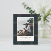 Elegant Plaid Photo Budget Christmas Card (Stehend Vorderseite)