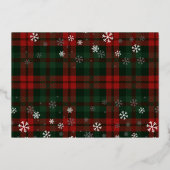 Elegant Plaid Script Christmas Holiday Party Folieneinladung (Rückseite)