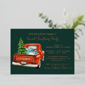 Elegant Plaid Script Christmas Holiday Party Folieneinladung (Stehend vorne)