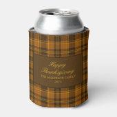 Elegant Plaid Thanksgiving Classic Vintage Custom Dosenkühler (Kanne Vorderseite)