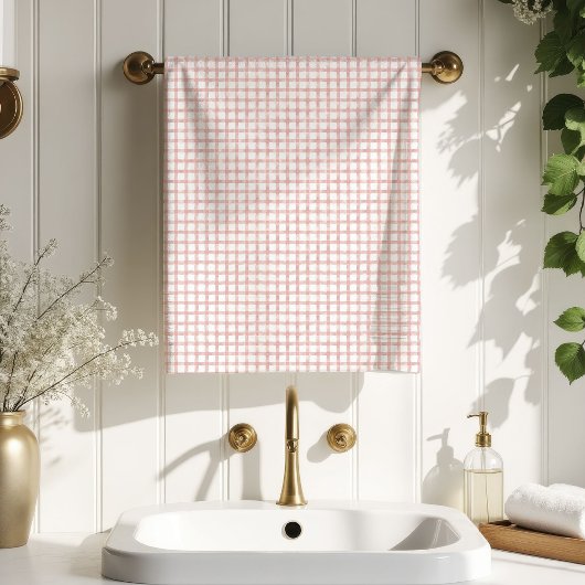 Elegant Plaid Towel Rose Gold Touch for Mom Badhandtuch Set