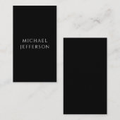 Elegant Plain Black White Personalized Custom Begleitkarte (Vorne/Hinten)