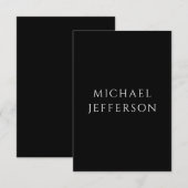 Elegant Plain Black White Personalized Custom Begleitkarte (Vorne/Hinten)