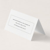 Elegant Plain Minimalist Visitenkarten (Rückseite)