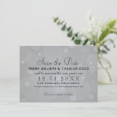 Elegant Platinum Gray Wedding Save The Date (Stehend Vorderseite)