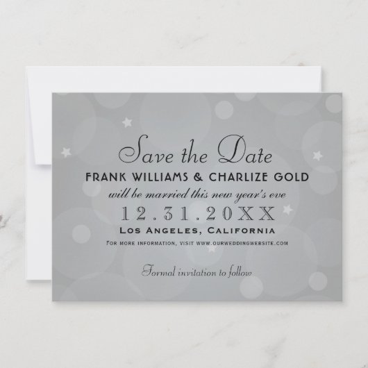 Elegant Platinum Gray Wedding Save The Date (Vorderseite)