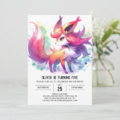 Elegant Playful Fox Geburtstag Einladung (Stehend Vorderseite)