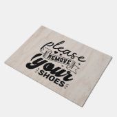 Elegant Please Remove Shoes Wood Texture Fußmatte (Schrägansicht)