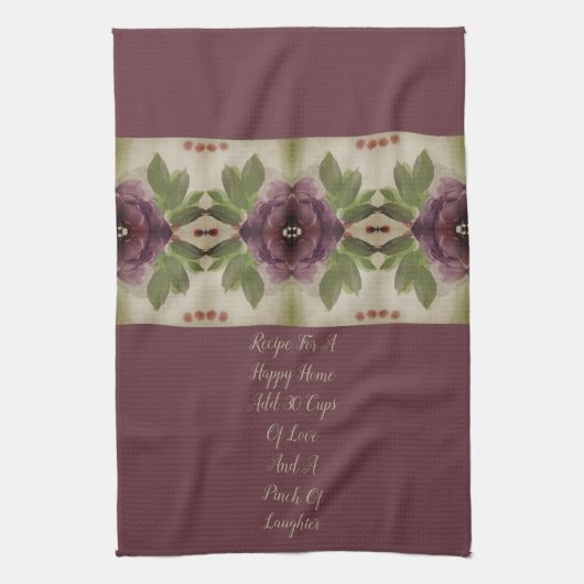 Elegant Plum floral Accented Geschirrtuch (Vertikal)