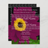 Elegant Plum Gerber Daisy Wedding Einladung (Vorne/Hinten)