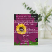 Elegant Plum Gerber Daisy Wedding Einladung (Stehend Vorderseite)