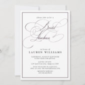 Elegant Plum Lila Calligraphy Bridal Luncheon Einladung (Vorderseite)