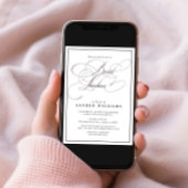 Elegant Plum Lila Calligraphy Bridal Luncheon Einladung