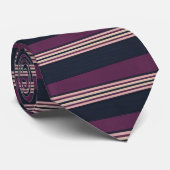 Elegant Plum & Navy Multi-Stripe  Krawatte (Gerollt)