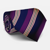 Elegant Plum & Navy Multi-Stripe Krawatte (Gerollt)