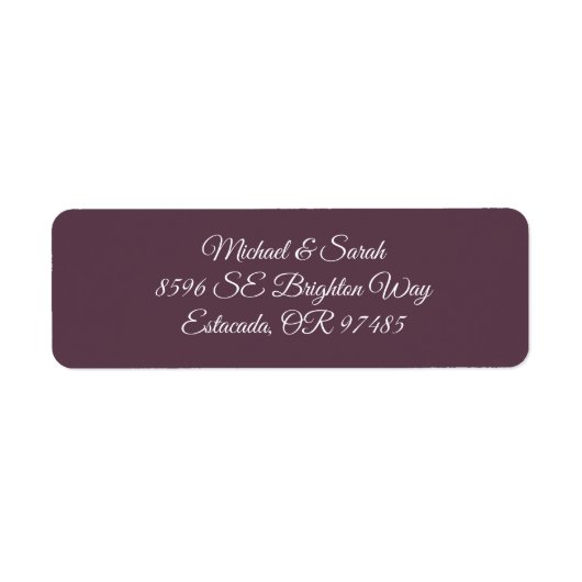 Elegant Plum Purple Return Address (Vorne)