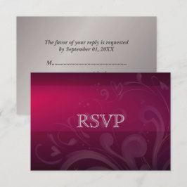 Elegant Plum | RSVP-Karte für das Silber-Floral-Ju RSVP Karte