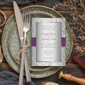 Elegant Plum Silver Swirl Einladungen für Hochzeit