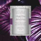 Elegant Plum Silver Swirl Einladungen für Hochzeit