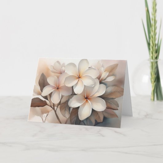 Elegant Plumeria Dankeskarte (Vorderseite)