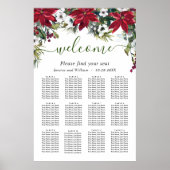 Elegant Poinsettia 12 Tische Hochzeitssaison CHART Poster (Vorne)