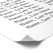 Elegant Poinsettia 8 Tische Hochzeitssaison CHART Poster (Ecke)