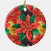Elegant Poinsettia Blumenfreitag Weihnachten Keramik Ornament (Hinten)