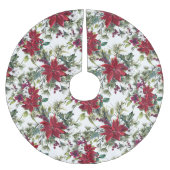 Elegant Poinsettia Bouquet Pattern Polyester Weihnachtsbaumdecke (Vorderseite)